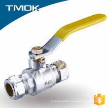 Pressure Cap Structure Nickel-Plating Double Female Thread Brass Ball Valve